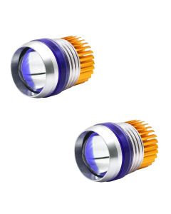 Allextreme EXU2PLB2 U2 Projector Lamp High Intensity Led Headlight Stylish Dual Ring Cob Led Inside Double Angel's Eye Ring Lens Projector (Blue, Pack of 2)