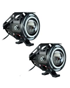 Allextreme EXFLTPL2 U11 CREE LED Fog Light Universal Waterproof Projector Lamp with Dual Ring for Car, Motorcycle and Bikes (Pack of 2)