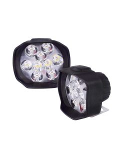 Allextreme EXL5FWW Imported 9 LED Fog Light Spot Beam Waterproof Heavy Duty Pod Driving Work Lamp for Motorcycle Bike Car and SUV (15W, White Light, 2 PCS, 6 Months Warranty)