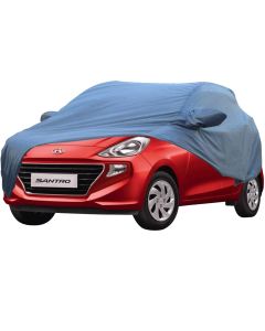Allextreme ST7006 Car Body Cover Compatible with Hyundai Santro Custom Fit Dustproof UV Heat Resistant Indoor Outdoor Body Protection (Blue with Mirror)