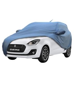 Allextreme D7006 Car Body Cover Compatible with Maruti Suzuki Dzire Custom Fit Dustproof UV Heat Resistant Indoor Outdoor Body Protection (Blue with Mirror)