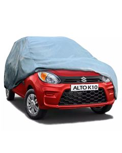 Allextreme AK7001 Car Body Cover Compatible with Maruti Suzuki Alto K10 Custom Fit Dustproof UV Heat Resistant Indoor Outdoor Body Protection (Grey Without Mirror)