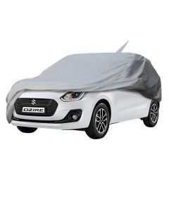 Allextreme D7002 Car Body Cover Compatible with Maruti Suzuki Dzire Custom Fit Dustproof UV Heat Resistant Indoor Outdoor Body Protection (Silver Without Mirror)
