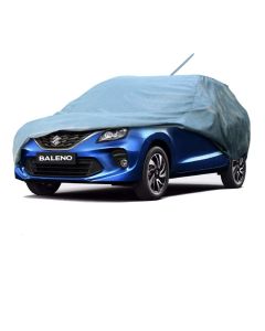 Allextreme BN7001 Car Body Cover Compatible with Maruti Suzuki Baleno Custom Fit Dustproof UV Heat Resistant Indoor Outdoor Body Protection (Grey Without Mirror)