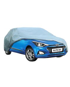 Allextreme I7001 Car Body Cover Compatible with Hyundai Elite i20 Custom Fit Dustproof UV Heat Resistant Indoor Outdoor Body Protection (Grey Without Mirror)