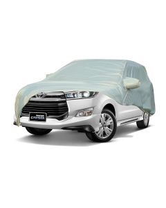 Allextreme TC7003 Car Body Cover Compatible with Toyota Innova Crysta Custom Fit Dustproof UV Heat Resistant Indoor Outdoor Body Protection (Silver with Mirror)