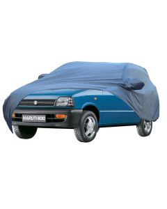 Allextreme M7006 Car Body Cover Compatible with Maruti Suzuki 800 Custom Fit Dustproof UV Heat Resistant Indoor Outdoor Body Protection (Blue with Mirror)