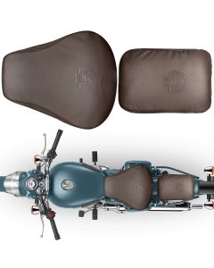 Allextreme EXPSC03P PU Leather Split Motorcycle Seat Cover Anti Slip Design Super-Soft Advanced Stitching Water Resistant Compatible with Royal Enfield Classic 350 (Brown)