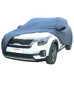 Allextreme K7006 Car Body Cover Compatible with Kia Seltos Custom Fit Dustproof UV Heat Resistant Indoor Outdoor Body Protection (Blue with Mirror)