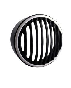 AllExtreme EXHLG1R 7 Inch PVC Headlight Grill Cover Bike with DRL LED Light for Motorcycle (Red)
