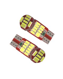 Allextreme Universal T10 LED Parking Light 27 SMD Super Bright Interior Pilot License Plate Dome Indicator Lamp Bulb for Car Bike and Motorcycle (5W, White, 2 PCS)