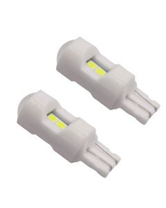 Allextreme EXF10L2 Universal T10 6 LED Parking Light COB Super Bright Interior Pilot License Plate Dome Indicator Lamp Bulb for Car Bike and Motorcycle (2W, White, 2 PCS)