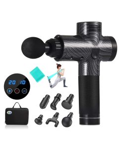 AllExtreme MG-01 Battery Powered Massage Gun Portable Vibration Muscle Body Massager with 4 Heads, LCD, Touch Button & 20 Adjustable Speed Vibrator for Neck, Leg, Hand & Back, Multicolor