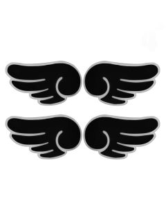 AllExtreme EXHDS4W Car Door Guard Edge Defender Crash Scratch Protector Wing Shape Rubber Trim Molding Side Sticker (Black, 4 Pcs)