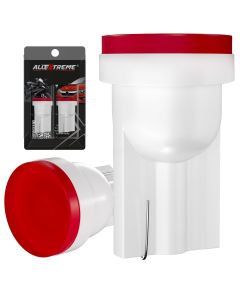Allextreme EXTBLR2 Universal T10 LED Parking Light Super Bright Interior Pilot License Plate Dome Indicator Lamp Bulb for Car Bike and Motorcycle (1W, Red, 2 PCS)