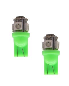 Allextreme T10 Light Bulb 194 LED Wedge 5 SMD for Car Interior Exterior Courtesy Licence Plate Dome Map Door Dashboard Side Marker (Green, Pack of 2)