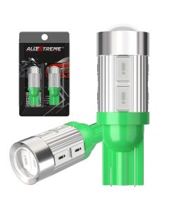 Allextreme EXT10SM Universal T10 LED Parking Light 10 SMD Super Bright Interior Pilot License Plate Dome Indicator Lamp Bulb for Car Bike and Motorcycle (3W, Green, 2 PCS)