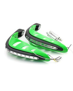 AllExtreme EXHP22G 7/8" 22mm Motorcycle Hand Guard with LED Light Universal Bike Handle Protector Shield Handlebar Protection Gear (Green)