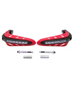 Allextreme EXHP22R Motorcycle Hand Guard with LED Light Universal Bike Handle Protector Shield Handlebar Protection Gear for ATV (Red, 7/8 Inch, 22mm), Standard