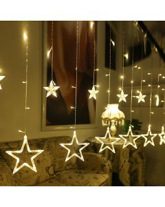 Allextreme Curtain String Lights, LED String Star Lights, LED Star Fairy Lights for Wedding, Bedroom, Christmas, Party, Bed Canopy, Garden, Patio, Outdoor Indoor