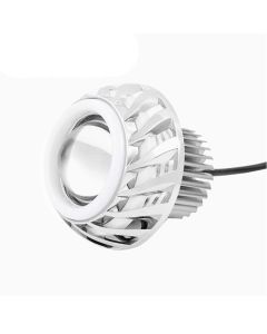 Allextreme 10W High Intensity Led Projector Lamp Stylish Dual Ring COB LED Headlight with Hi/Low Beam and Flasher Function for All Bikes (Red & Blue, 1 Pc)