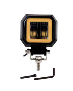 Allextreme EXHM1Y 2.5 Inch Square White Fog Light with Halo Angel Eye Ring for Bike Motorcycle Car and Off Road SUV (20W, Yellow, Pack of 1)