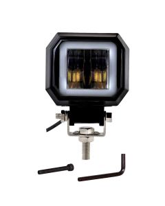 Allextreme EXHM1B 2.5 Inch Square White Fog Light with Halo Angel Eye Ring for Bike Motorcycle Car and Off Road SUV (20W, Blue, Pack of 1)