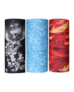 Allextreme Unisex Seamless Bandana Multi Wear Headband Face Mask Cover for Dust & Wind Protection, Bike Riding & Outdoor Sports (3 Pcs, Random Colour & Design)