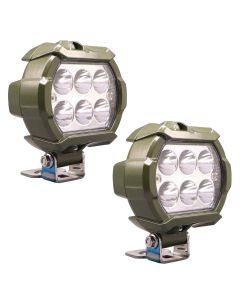 Allextreme EX6LM02 Waterproof 6 LED White Fog Light With Strobe Feature Heavy Duty Work Lamp for Motorcycle Bike Car and SUV (18W, White, 2 Pcs)