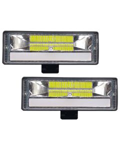 Allextreme EX21B2P 21 LED Fog Light Bar Flood LED Work Light Single Row Waterproof Driving Lamp Universal for Car Motorcycle Bike (45W, Blue & White, 2Pcs)