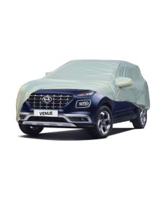 Allextreme HV7003 Car Body Cover Compatible with Hyundai Venue Custom Fit Dustproof UV Heat Resistant Indoor Outdoor Body Protection (Silver)