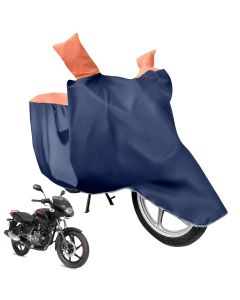 Allextreme L-7011 Full Bike Body Cover Water Resistant Dustproof Rustproof UV Protection Cover Compatible for Pulsar above 180cc and Upto Royal Enfield Bullet Size (Navy Blue & Orange, Large)