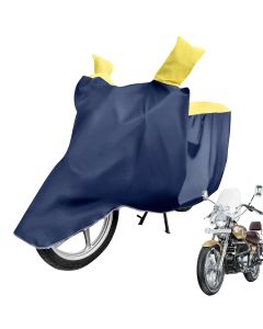 Allextreme XL-7016 Full Bike Body Cover Water Resistant Dustproof Rustproof UV Protection Cover Compatible for Royal Enfield Bullet Avenger Karishma and above Size (Navy Blue & Yellow, X-Large)