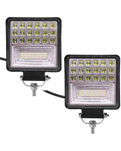 AllExtreme EX126W2 42 LED Fog Light Waterproof Square Led Flood Lamp Offroad Driving Work Light for Bikes Cars and Motorcycle (126W, White Light, 2 Pcs)