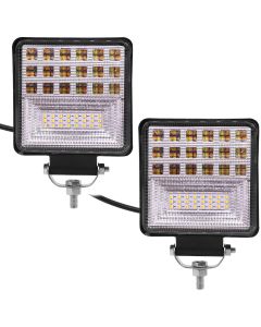 Allextreme EX126Y2 42 LED Fog Light Waterproof Square Led Flood Lamp Offroad Driving Work Light for Bikes Cars and Motorcycle (126W, Yellow & White Light, 2 Pcs)