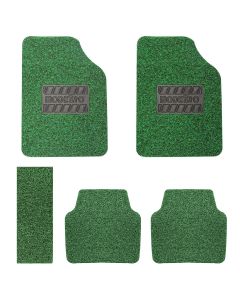 AllExtreme EXMSF05 Front Rear Car Floor Mat 12mm for Universal Cars Anti Slip All Weather Heavy Duty Vehicle Carpet (Set of 5, Green)