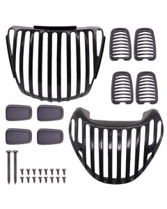 Allextreme EXPVC01 PVC Front Head Light, Tail Light & Indicator Grill Cover Set Compatible With Hero Passion (Black)