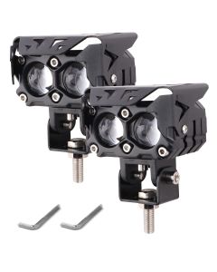 Allextreme EXT20F2 LED Fog Light Spot Beam 20W Projector Lens Heavy Duty Waterproof Driving Lamp for Motorcycle Bike Car SUV (2 Pcs, Yellow & White)