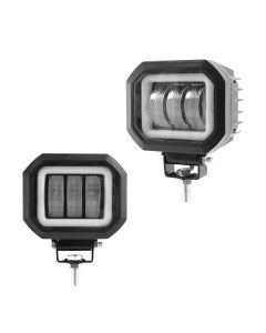Allextreme EXS30F2 LED Fog Light Spot Beam 20W Projector Lens Heavy Duty Waterproof Driving Lamp for Motorcycle Bike Car SUV (2 Pcs, Blue & White)