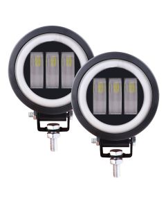 Allextreme EXR30F2 LED Fog Light Spot Beam 20W Projector Lens Heavy Duty Waterproof Driving Lamp for Motorcycle Bike Car SUV (2 Pcs, Red & White)