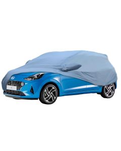 Allextreme HI5001 Car Body Cover Compatible with Hyundai Old i10 Custom Fit Dustproof UV Heat Resistant Indoor Outdoor Body Protection (Blue with Mirror)
