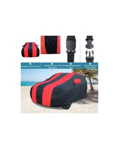 Allextreme CZ5004 Car Body Cover Compatible with City ZX Custom Fit Dustproof UV Heat Resistant Indoor Outdoor Body Protection (Navy Blue & Red with Mirror)
