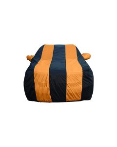 Allextreme CZ5003 Car Body Cover Compatible with City ZX Custom Fit Dustproof UV Heat Resistant Indoor Outdoor Body Protection (Navy Blue & Orange with Mirror)