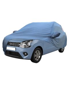 Allextreme MWB5001 Car Body Cover Compatible with Maruti Suzuki Wagon R 19-21 Custom Fit Dustproof UV Heat Resistant Indoor Outdoor Body Protection (Blue with Mirror)