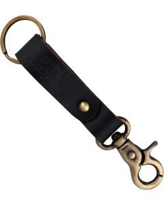 Allextreme EXKCL01 Leather Keychain Loop, Belt Key Holder, Keyring Organizer with Spring Clip, Ring & Strap for Men & Women (Black)