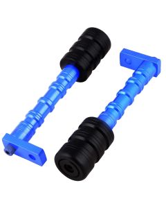 AllExtreme EXPLGL2 Universal Motorcycle Frame Slider Falling Protector Motorcycle Crash Guard Pads Compatible with Kawasaki Yamaha Suzuki KTM (Blue)