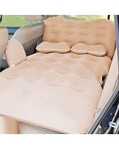 Allextreme M1 Multifunctional Inflatable Car Bed Mattress Universal Car Back Seat Travel Air Inflation with Two Air Pillows, Car Air Pump and Repair Kit (Beige)