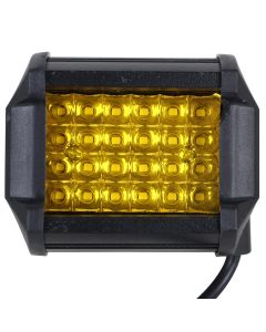 Allextreme EXLEDS1 24 LED Fog Light Bar Waterproof 4 Inch CREE Cube Work Light for Bike Cars and Motorcycle, 72W, Yellow Light (Pack of 1)