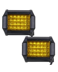 Allextreme EXLEDS2 24 LED Fog Light Bar Waterproof 4 Inch CREE Cube Work Light for Bike Cars and Motorcycle, 72W, Yellow Light (Pack of 2)