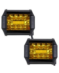 Allextreme EXLEDRS1 34 LED Fog Light Bar Waterproof 4 Inch CREE Cube Work Light for Bike Cars and Motorcycle, 72W, Yellow Light (PACK-2)